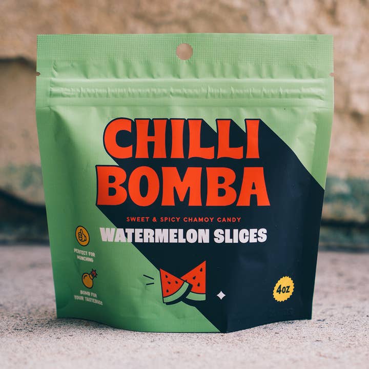 Chilli Bomba Watermelon Slices Chili Chamoy Candy 4oz/12ct for wholesale by Important Exports Distribution