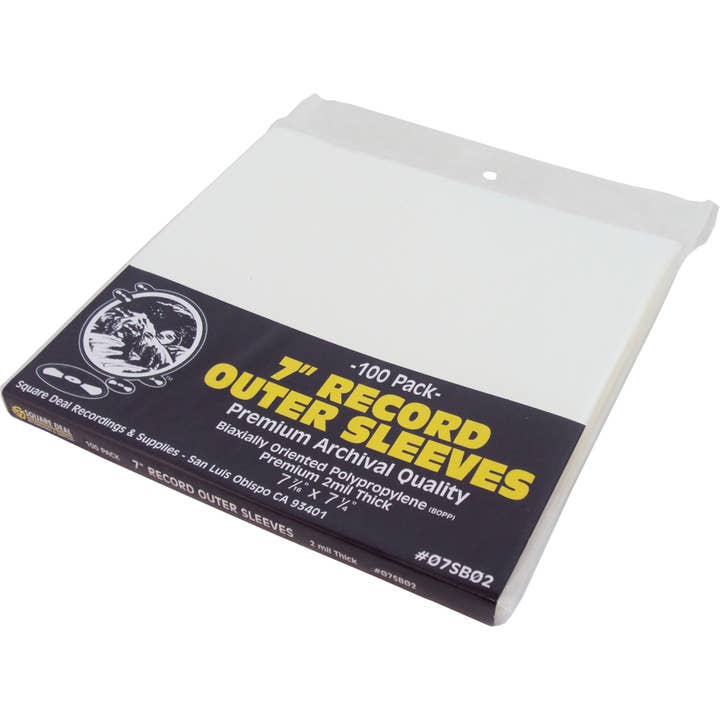 Square Deal Recordings & Supplies - Wholesale Music Accessory - 7" Record Outer Sleeves - Polypropylene - Premium 2mil