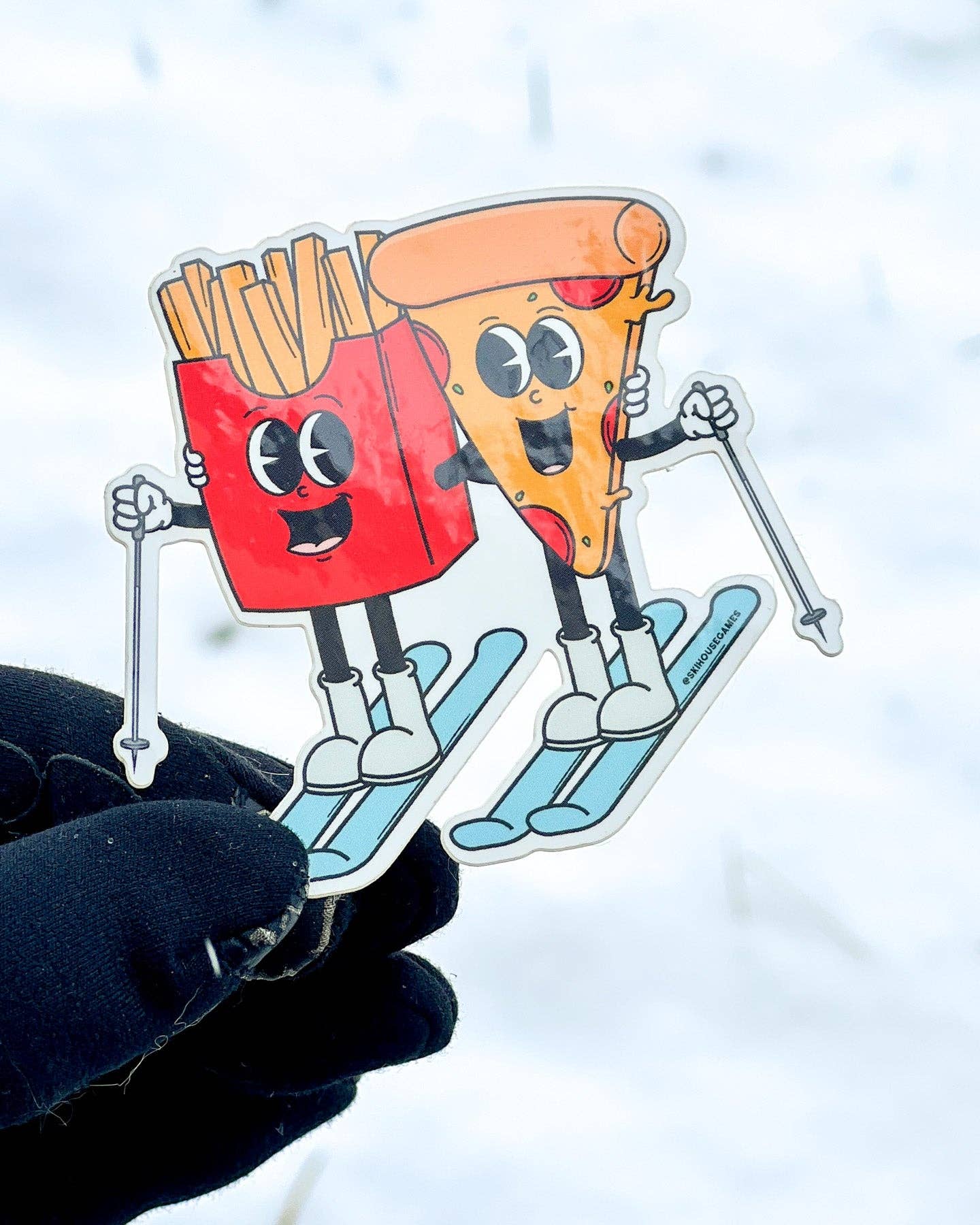 Ski House Games - Wholesale Sticker - Pizza + French Fry Ski Sticker1