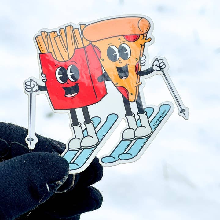 Ski House Games - Wholesale Sticker - Pizza + French Fry Ski Sticker1