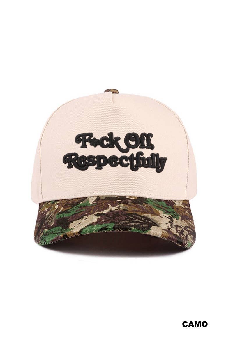 Vanilla Monkey – wholesale Baseball cap – Women's – Fxck Off, Respectfully Two Tone Canvas Cotton Cap3