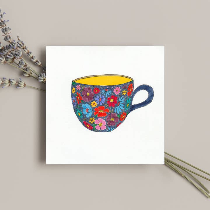 Kleurrijke theekop Giclée Art Print voor wholesale door Neptune Paper