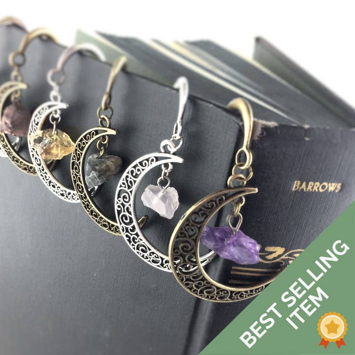 Gemstone Moon Bookmark - Moon / Wisdom for wholesale by WonderLight Jewelry