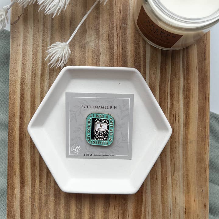 Femme Flora Design - Wholesale Lapel Pin/Button - I Was A GATE Kid In Elementary School Cute, Pastel Soft Enam1