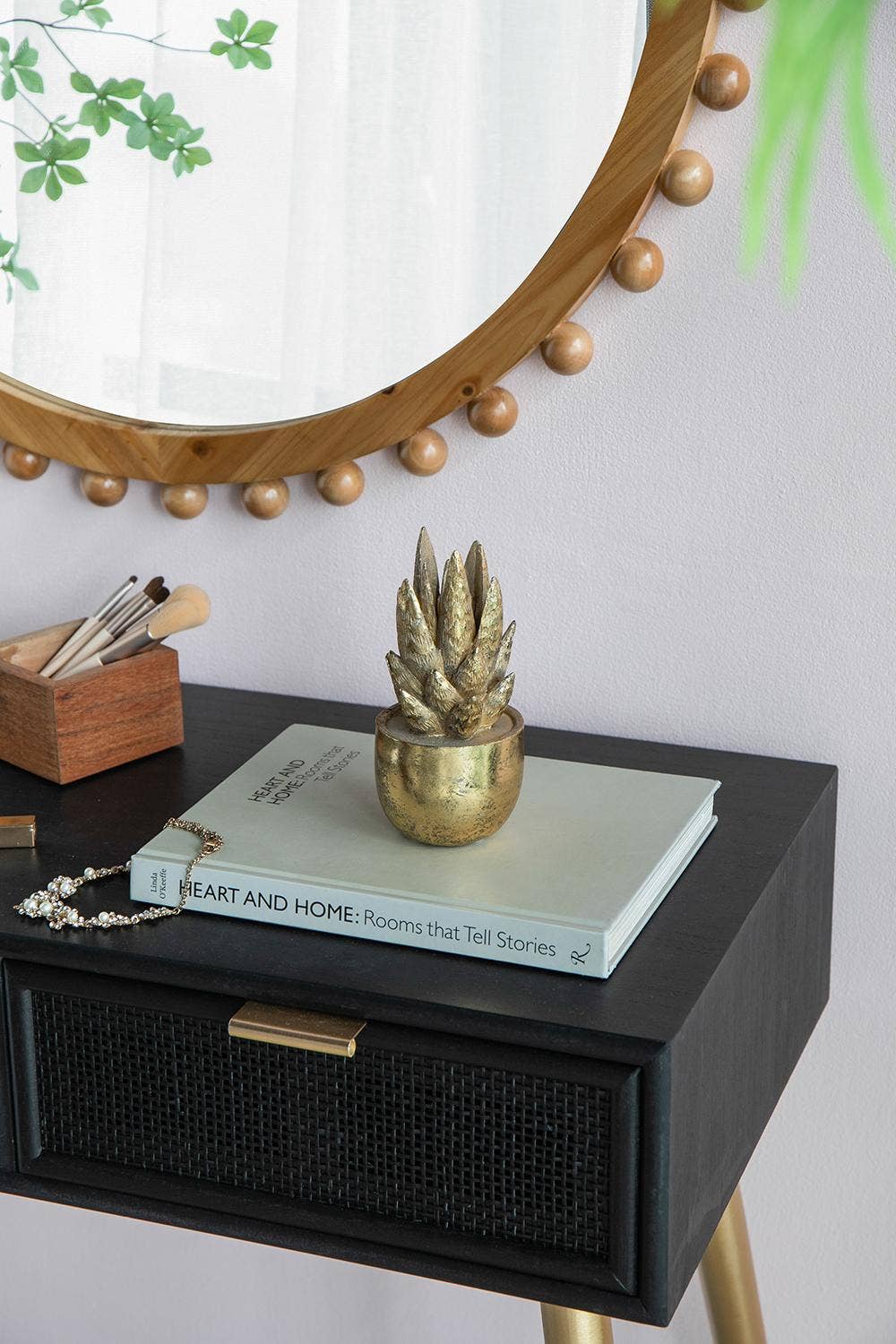 A&B Home Group Inc. - Wholesale Decorative Tabletop Object - D3.5x7" Golden Succulent Resin Planter8