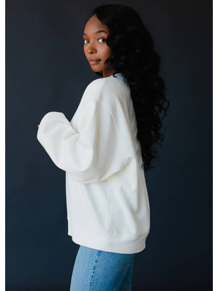 Panache Apparel Co. - Wholesale Sweatshirt - Women's - White Apres Ski Club Sweatshirt