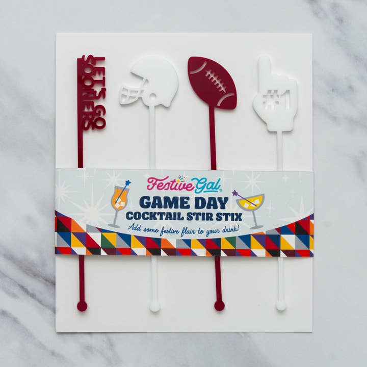 Oklahoma Game Day Cocktail Stix Stix - Swizzle Sticks for engroshandel hos Festive Gal