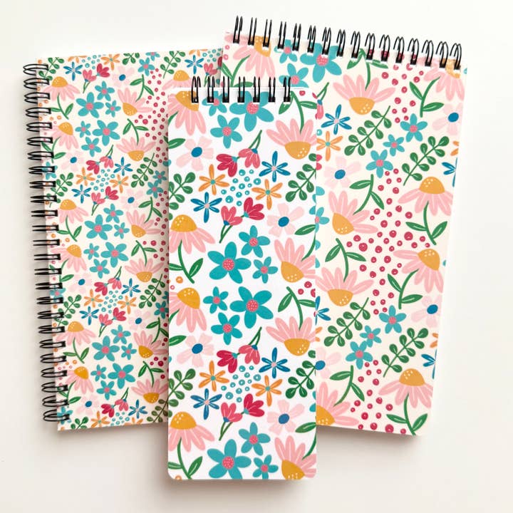 AMW the studio - Wholesale Notebook - Flower Pops 3.25"x8.5" Lined Slim Notebook3