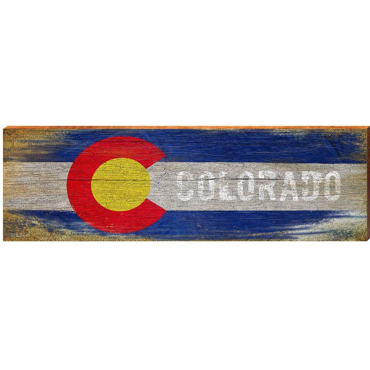 Mill Wood Art - Wholesale Sign - Colorado Flag | Wall Art Print on Real Wood