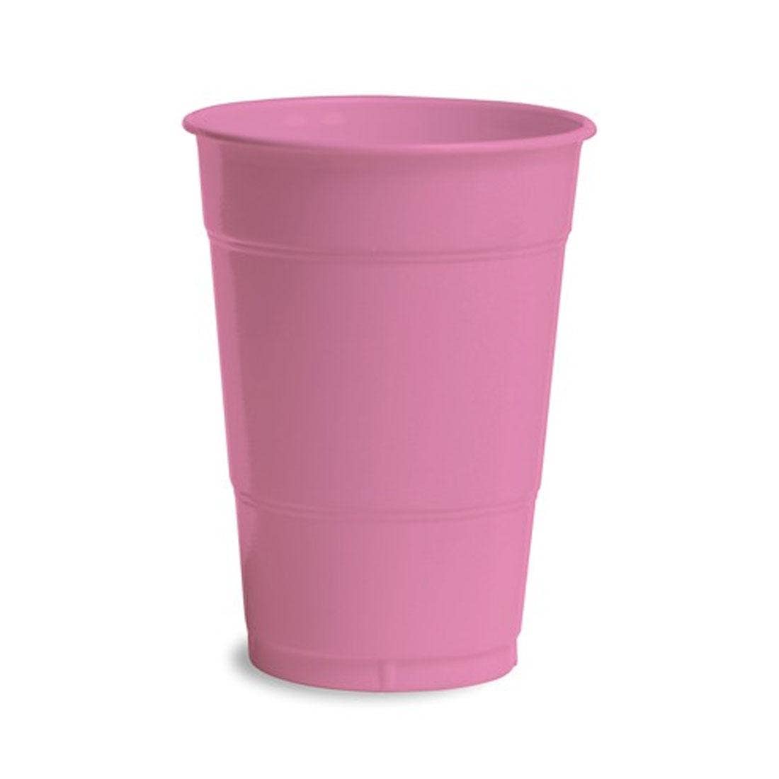KT Supply - Wholesale Disposable Cup - 16 oz Solid Plastic Cups Candy Pink, Case of 240