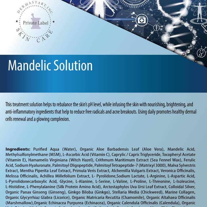 Dermastart Brands – Großhandel Gesichtswasser – Private Label Mandelic Toner Gallone2