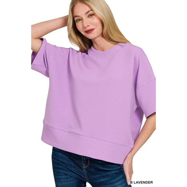 HiteJeans - Wholesale Knit Top - Women's - Ribbed round neck waist banded tee shirts