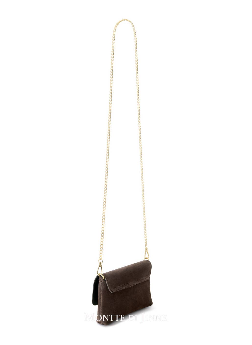 MONTTE DI JINNE - Wholesale Crossbody Bag - Women's - Italian Premium Suede Mini Crossbody Clutch with Gold Chain12