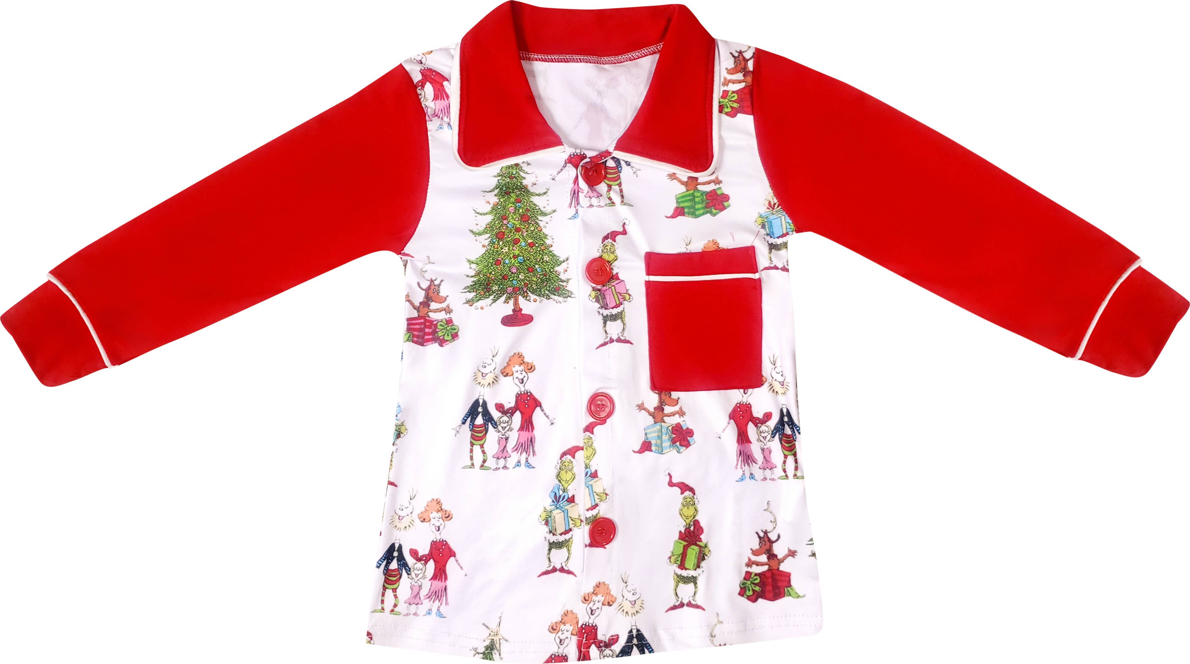 Amor Babee - Vendita all'ingrosso Completo pigiama - Bambini - Svuotamento Magazzino Pigiama Natale da Neonato Maschio a 2 Pezzi con Grinch3