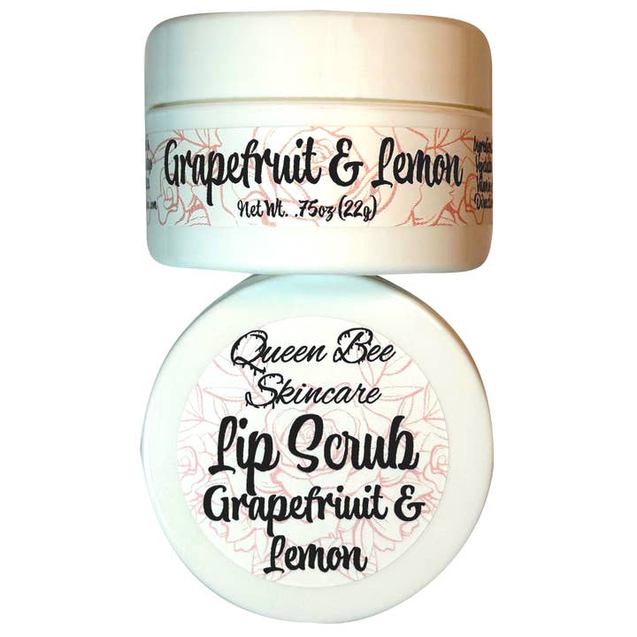Grapefruit & Lemon Lip Scrub .75oz for wholesale by Queen Bee Skincare, LLC