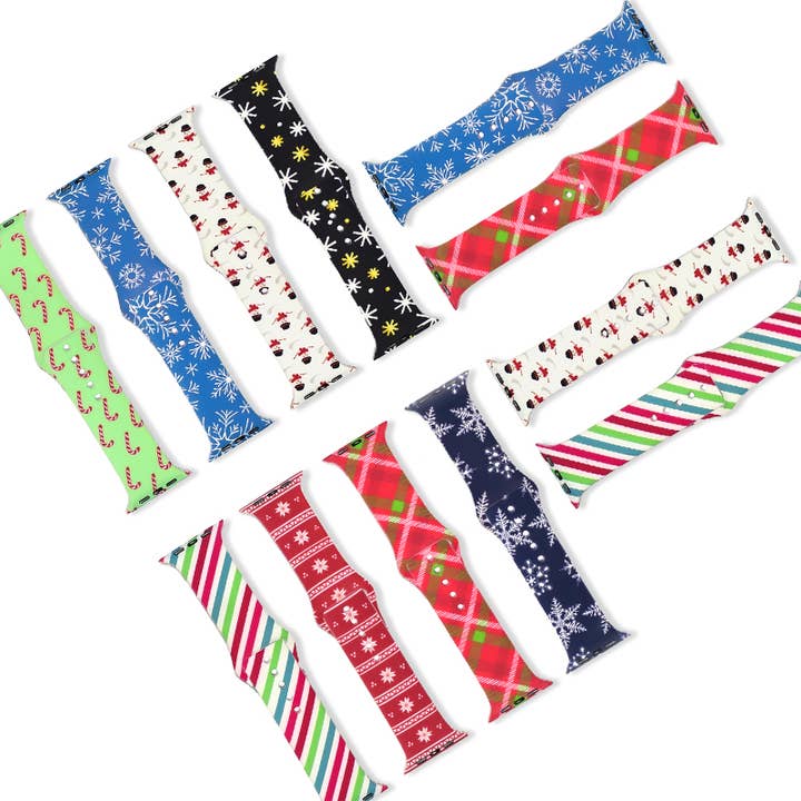 Holiday Print Silicone Apple Watch Band Xmas Christmas Santa and other Purchase Wholesale bearspaw christmas market. Free Returns & Net 60 Terms on Faire trending on Faire.