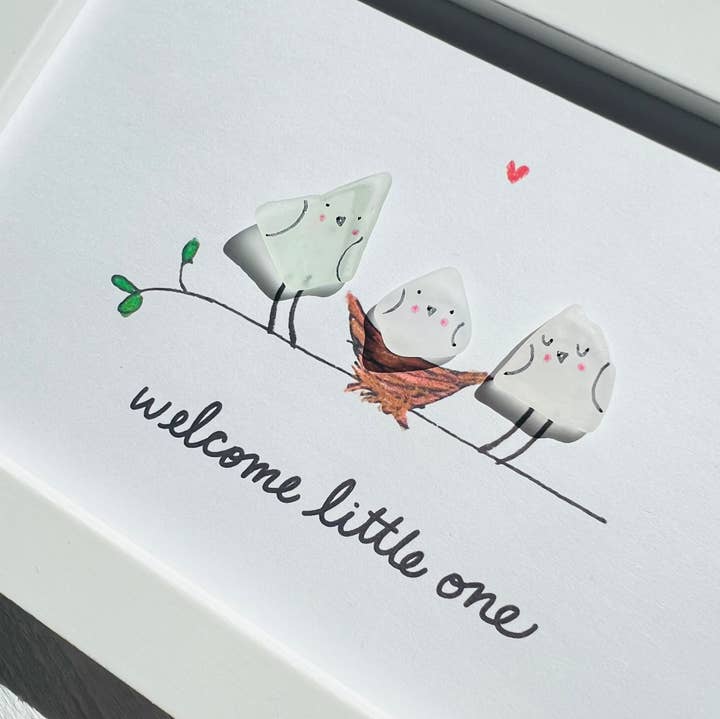 Sook & Hook - Wholesale Art Print - Welcome Baby Sea Glass Art0