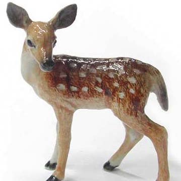 Deer Fawn Standing Northern Rose Porcelain Mini Figurine for wholesale by Little Critterz