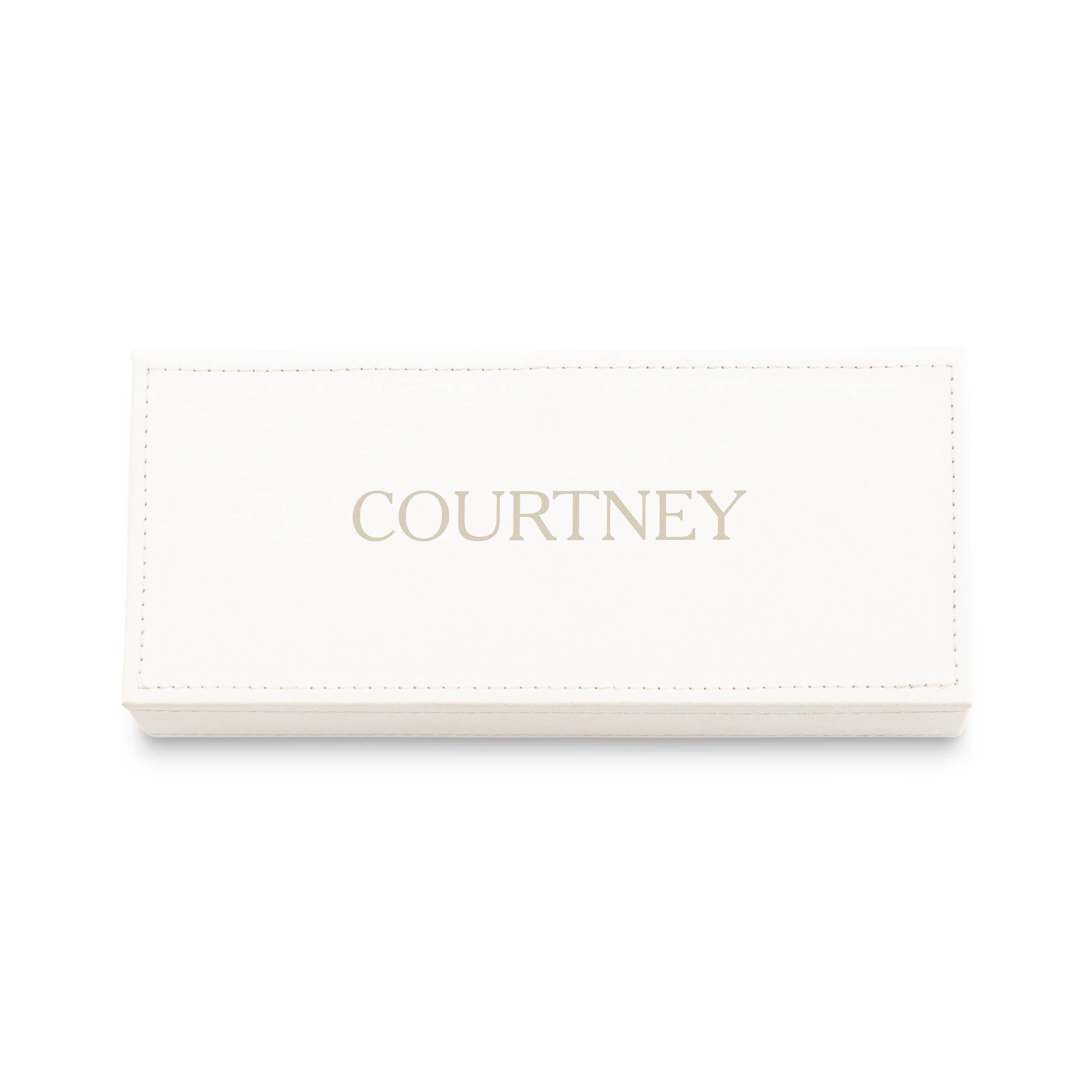 Weddingstar Inc. - Wholesale Jewellery box/organiser - White Faux Leather Jewelry Box - Serif Font