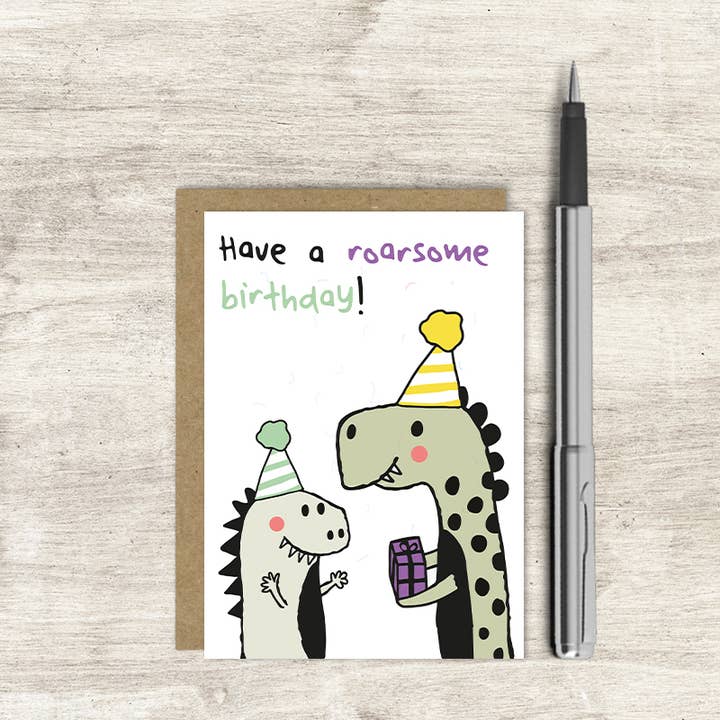 Buon Compleanno Ruggente! - (100% Nudo) - Biglietto di Auguri per la vendita all'ingrosso da parte di Dandelion Stationery