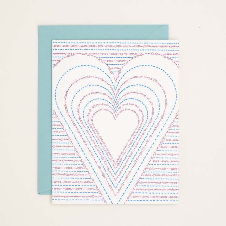 Xoxo Hearts - Carte de vœux pour la fête des mères pour la vente par Helen Edna
