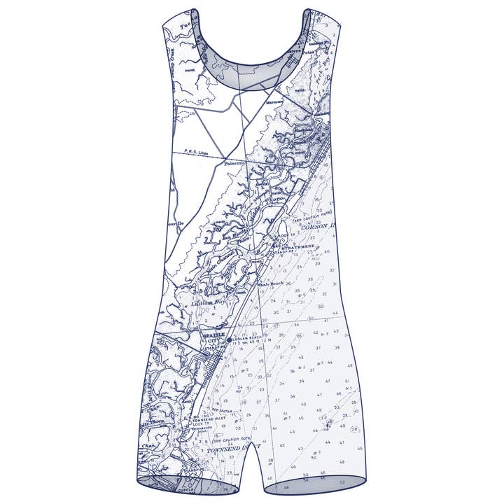 Nautical/ New Jersey I Bathing Suit White Hand Towel for wholesale by Ox Bow Decor