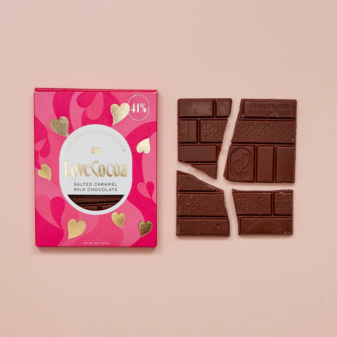 Love Cocoa & H!P [No duties when shipping to US!] - Wholesale Chocolate Bar - Hearts Salted Caramel Milk Chocolate Bar 70g1
