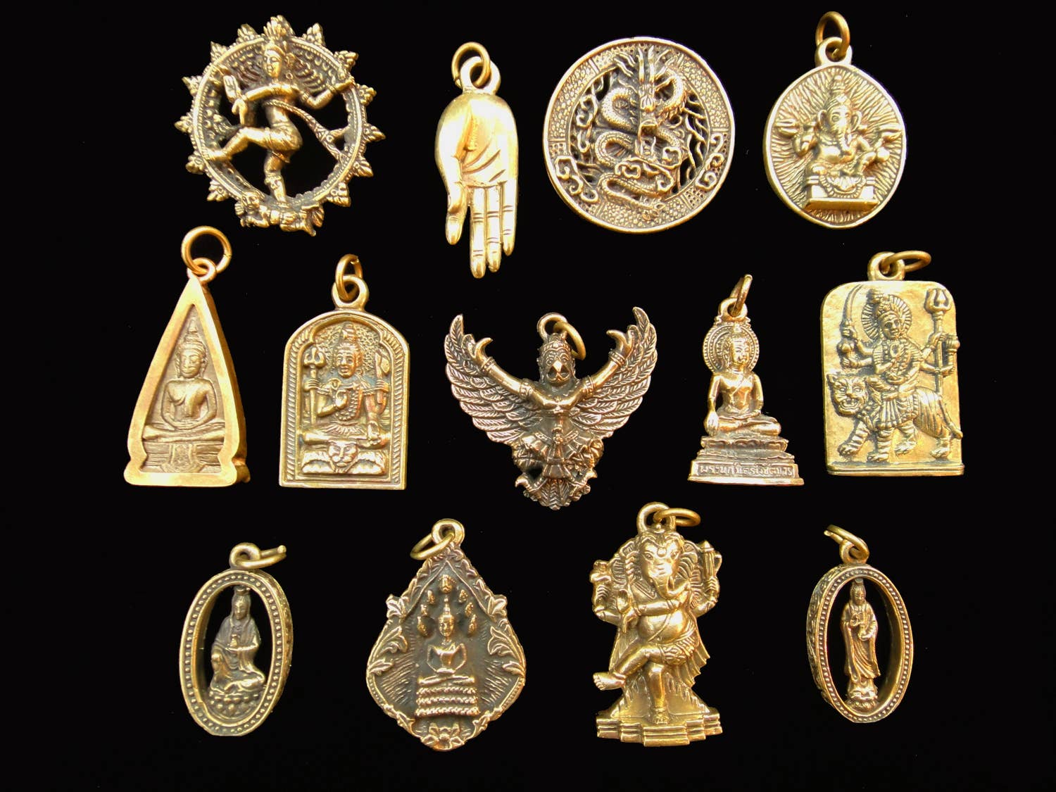 Tika - Wholesale Individual Charm/Pendant - Brass Deity Pendants - 10 pc Assortment2