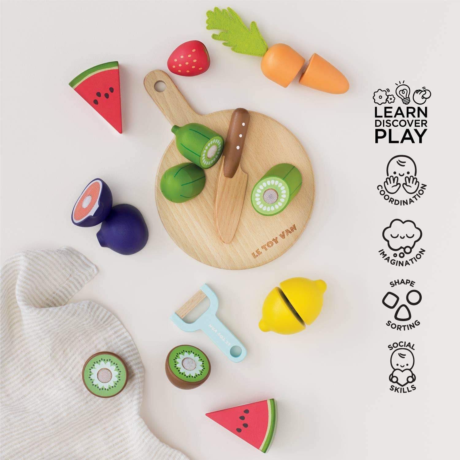 Le Toy Van, Inc. - Wholesale Toy Set - Kids - Wooden Chopping Board & Sliceable Play Food3