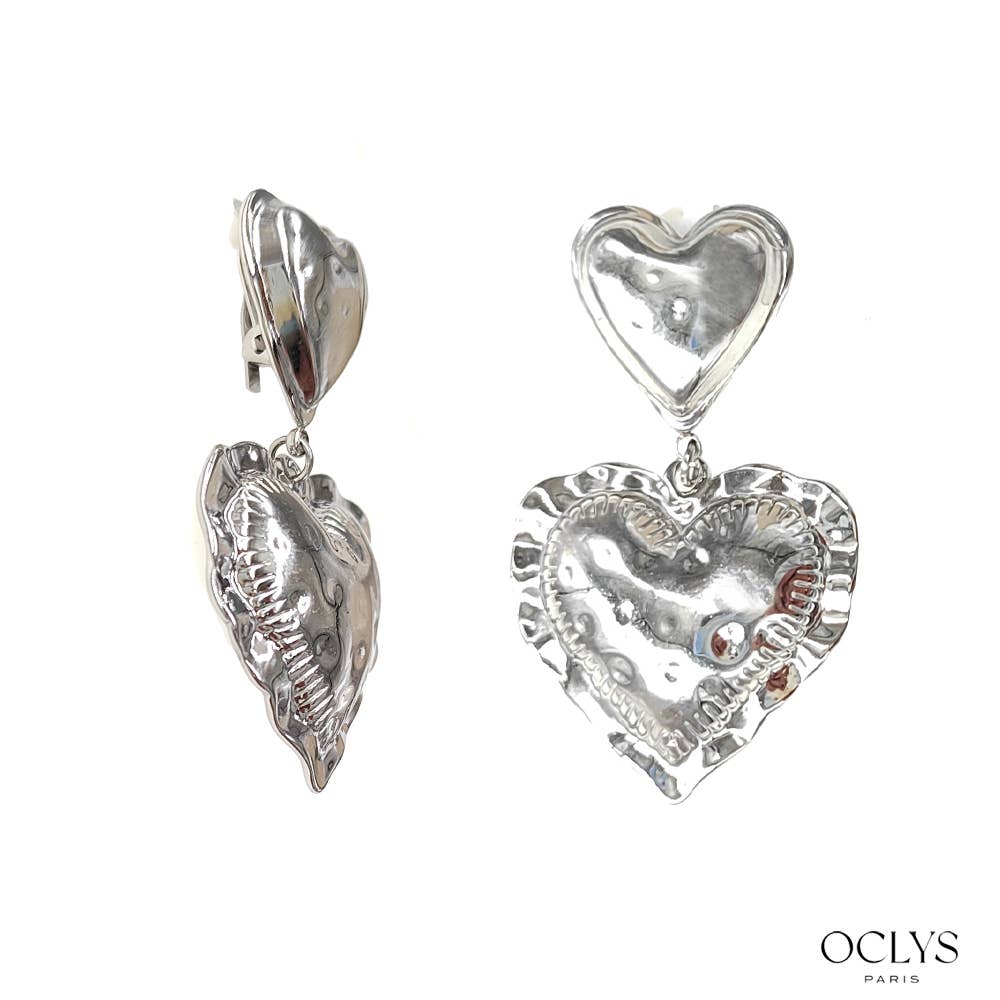 Oclys - Wholesale Clip-On Earrings - Pietra stainless steel heart clip-on earrings1