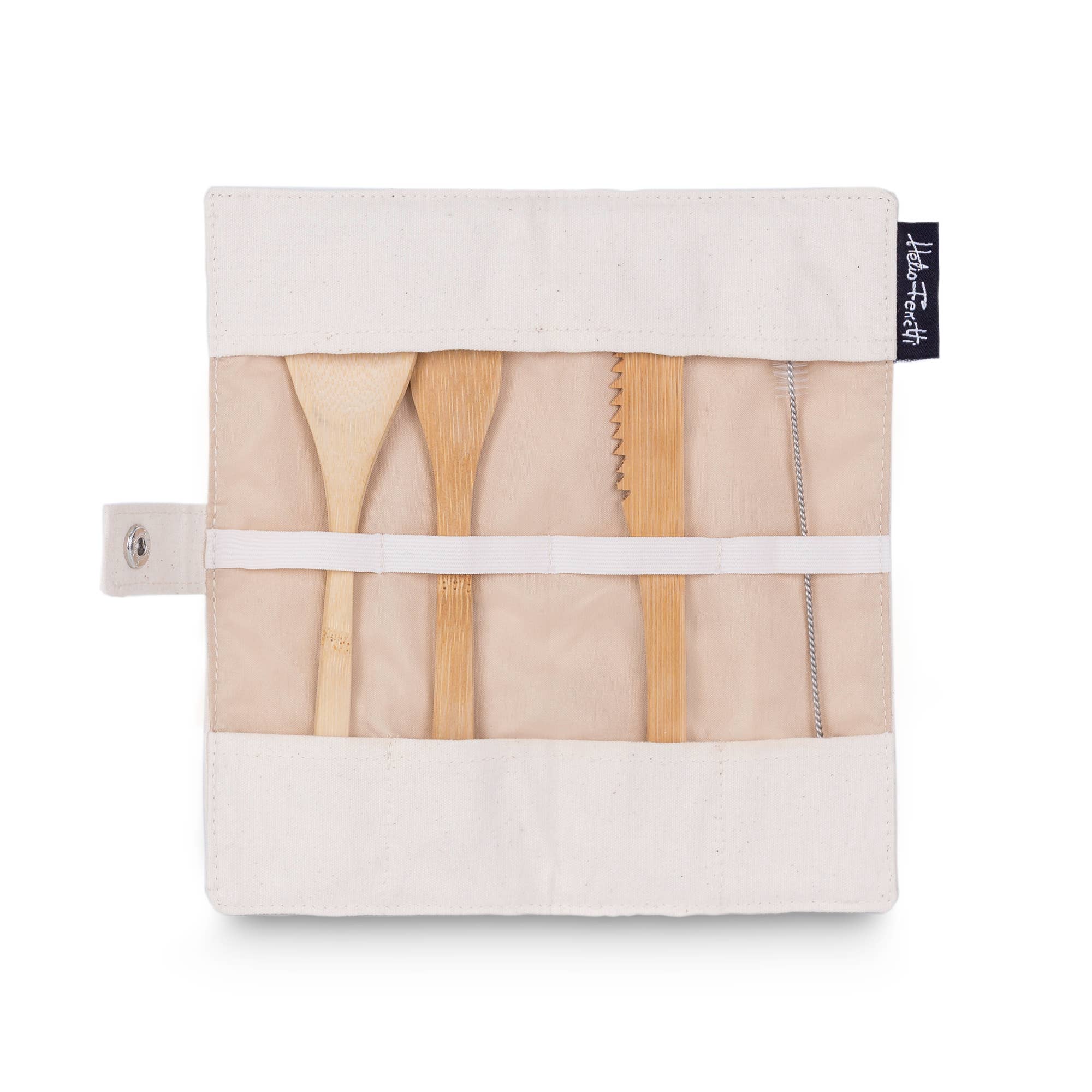 Helio Ferretti - Wholesale Assorted Cutlery Set - BAMBOO CUTLERY SET WITH COTTON CASE HF1