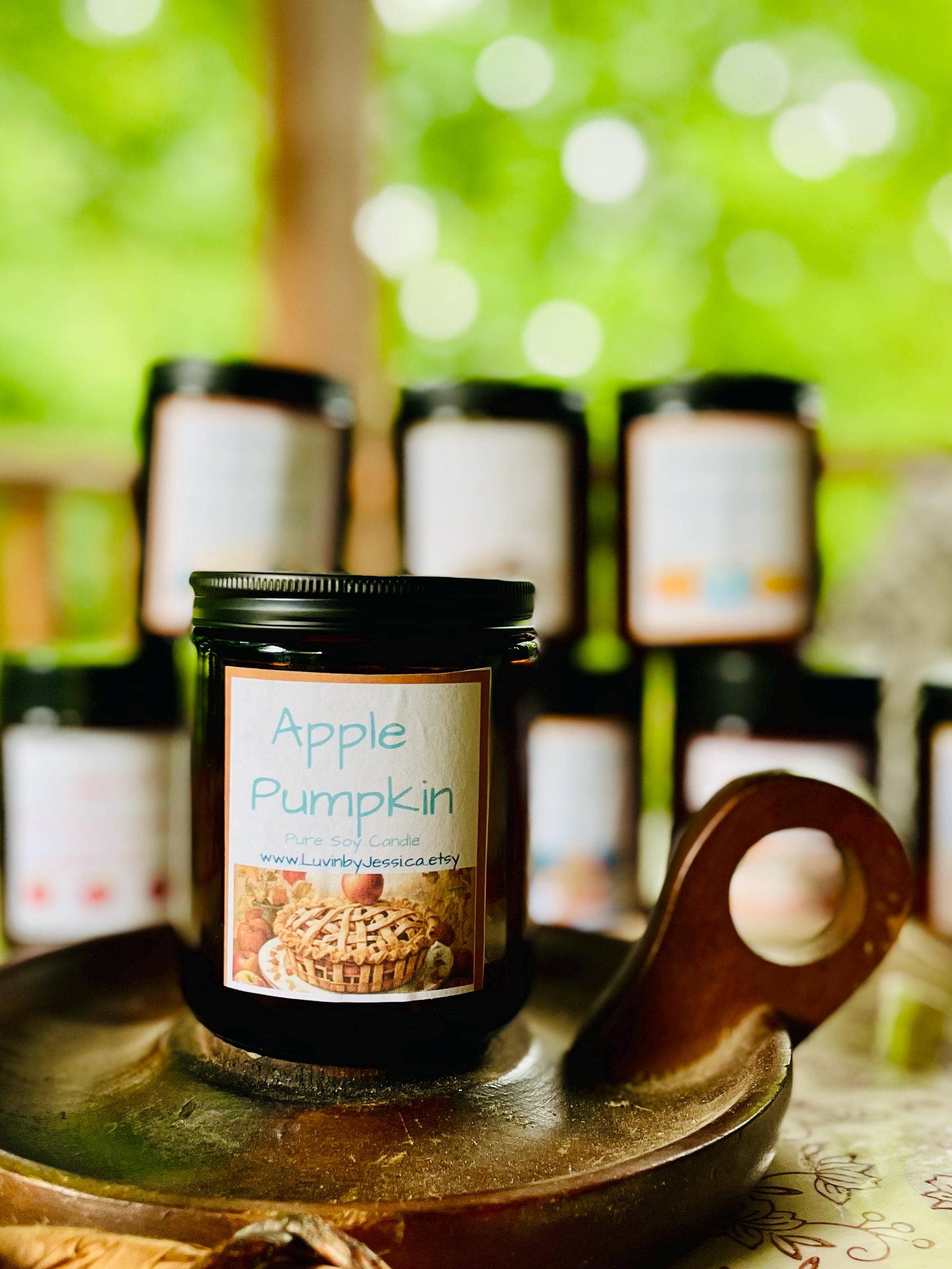 LuvinbyJessica.etsy.com - Wholesale Jar/Filled Candle - Apple Pumpkin Soy Candle for Fall and Winter Decor1