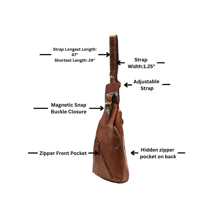 Leather Impressions Inc - Wholesale Crossbody Bag - Unisex - Leather sling bag, Minimalist crossbody chest bag AB17673