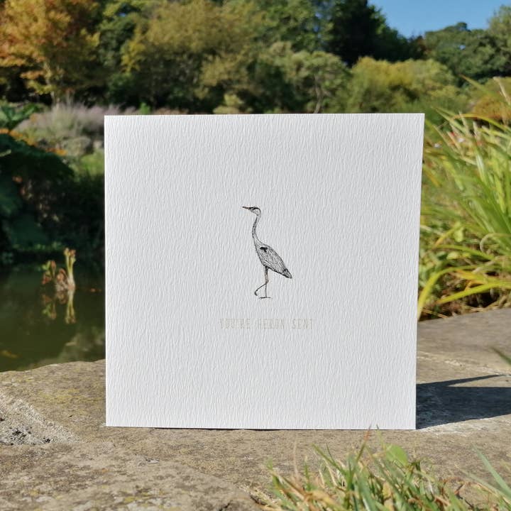 Unbedruckte Grußkarte zum Valentinstag von You're Heron für den Großhandel von Little Plover