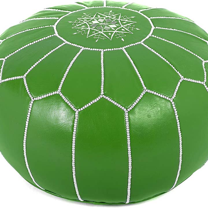 Handmade Moroccan Leather Pouf – Authentic Craftsmanship, for wholesale by Simply Moroccan