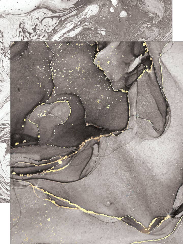 Papier marbré aquarelle noir 12 x 12 pour la vente par Paper House Productions