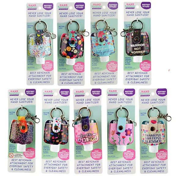 Novelty Brands - Wholesale Hand Sanitizer - Keychain 30ml Hand Sanitizer Printed Assortment - 12/Display1