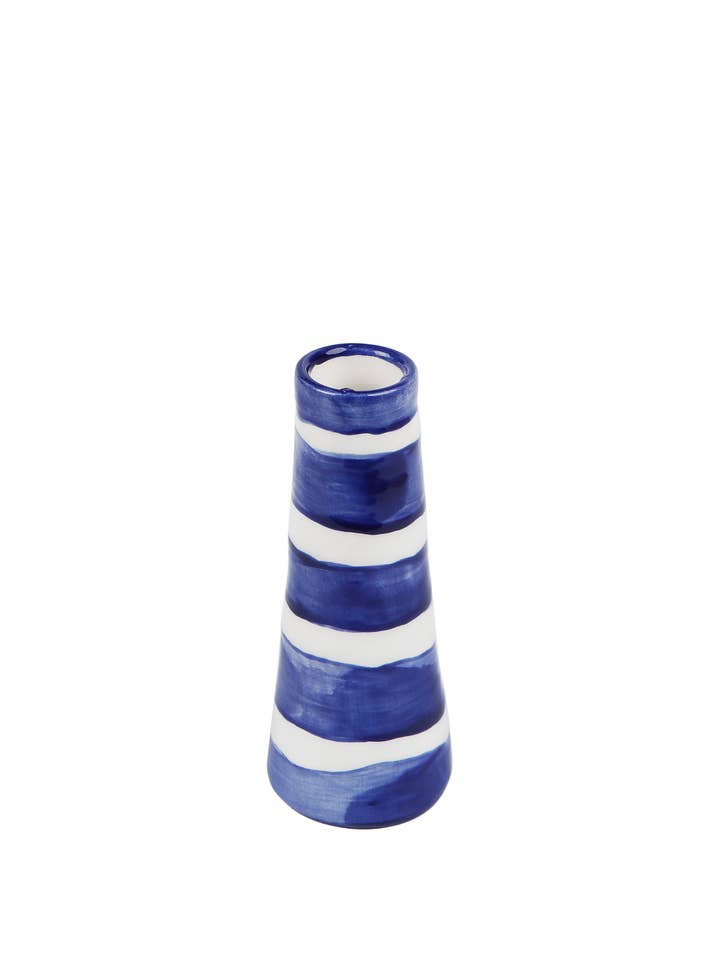 AEGEAN BLUE STRIPES I VASE for wholesale by Rhea Kalo