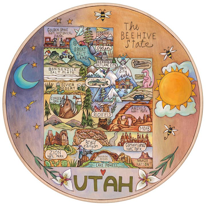 "Life Elevated" | Utah Lazy Susan for wholesale by Sticks