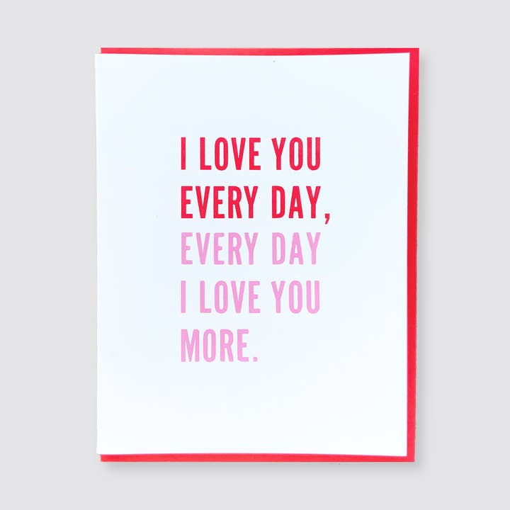 'I Love You...' - Special Occasion Card for wholesale by True North Letterpress