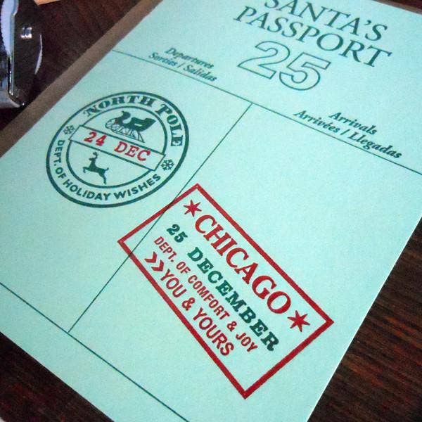 a. favorite design - Wholesale Christmas Card - santa's passport - chicago pack/60