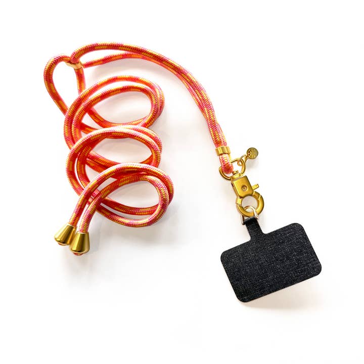 THE HOOKUP PHONE LANYARD : PINK/ORANGE/YELLOW for wholesale by Tech Candy