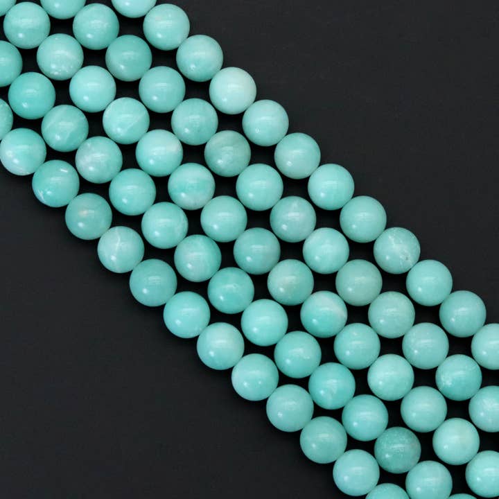 Genuine Amazonite Round Smooth Beads, Sku#U1777 for wholesale by BestBeads&Beyond