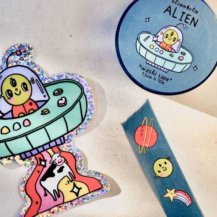 Bloemkolie - Wholesale Washi Tape - Alien Washi Tape / Cute Quirky Kawaii Stationery