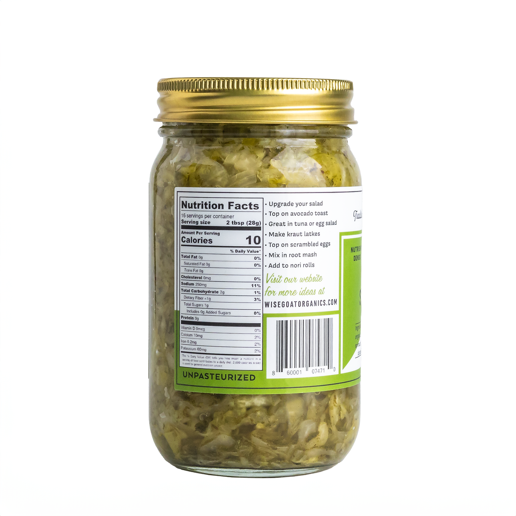 Wise Goat Organics LLC - Wholesale Pickled Vegetables - Supergreen Kraut2