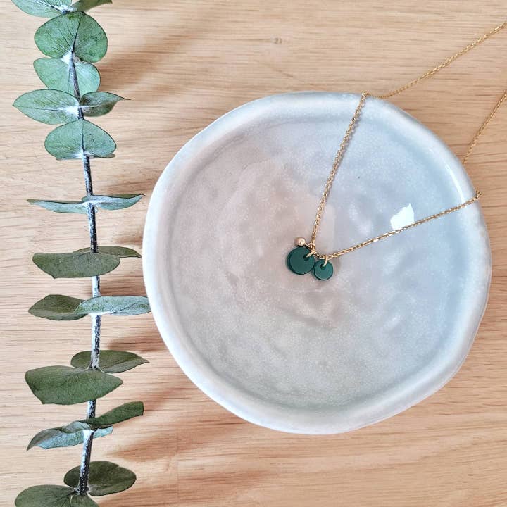 Colar - Capucine - ágata verde por atacado de Lili GINKGO