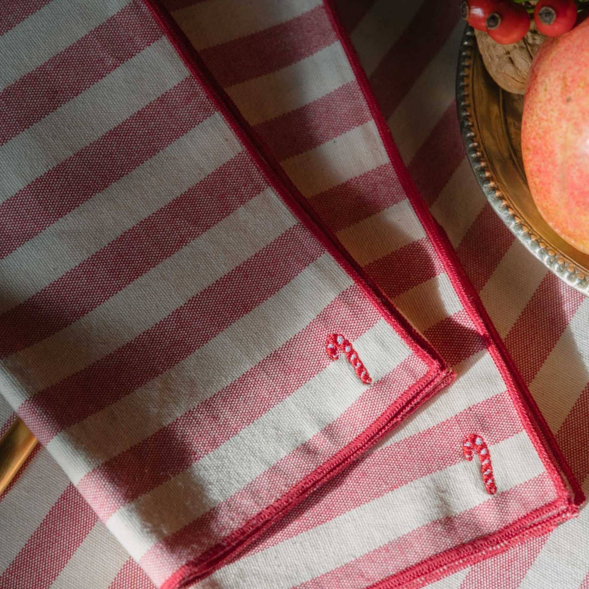 Torres Novas - Vente Serviettes de table en tissu - Serviettes Barra avec broderie de Noël7