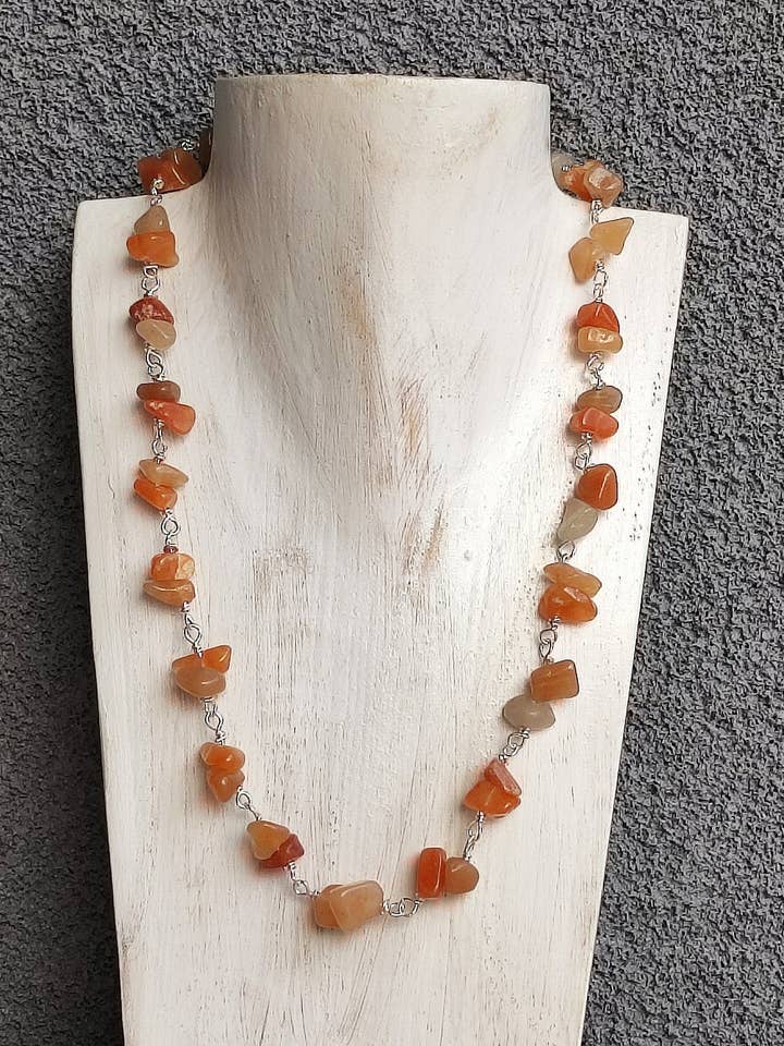 Karneol kristallhalsband, Karneol chiphalsband för wholesale av LegrosJewelry