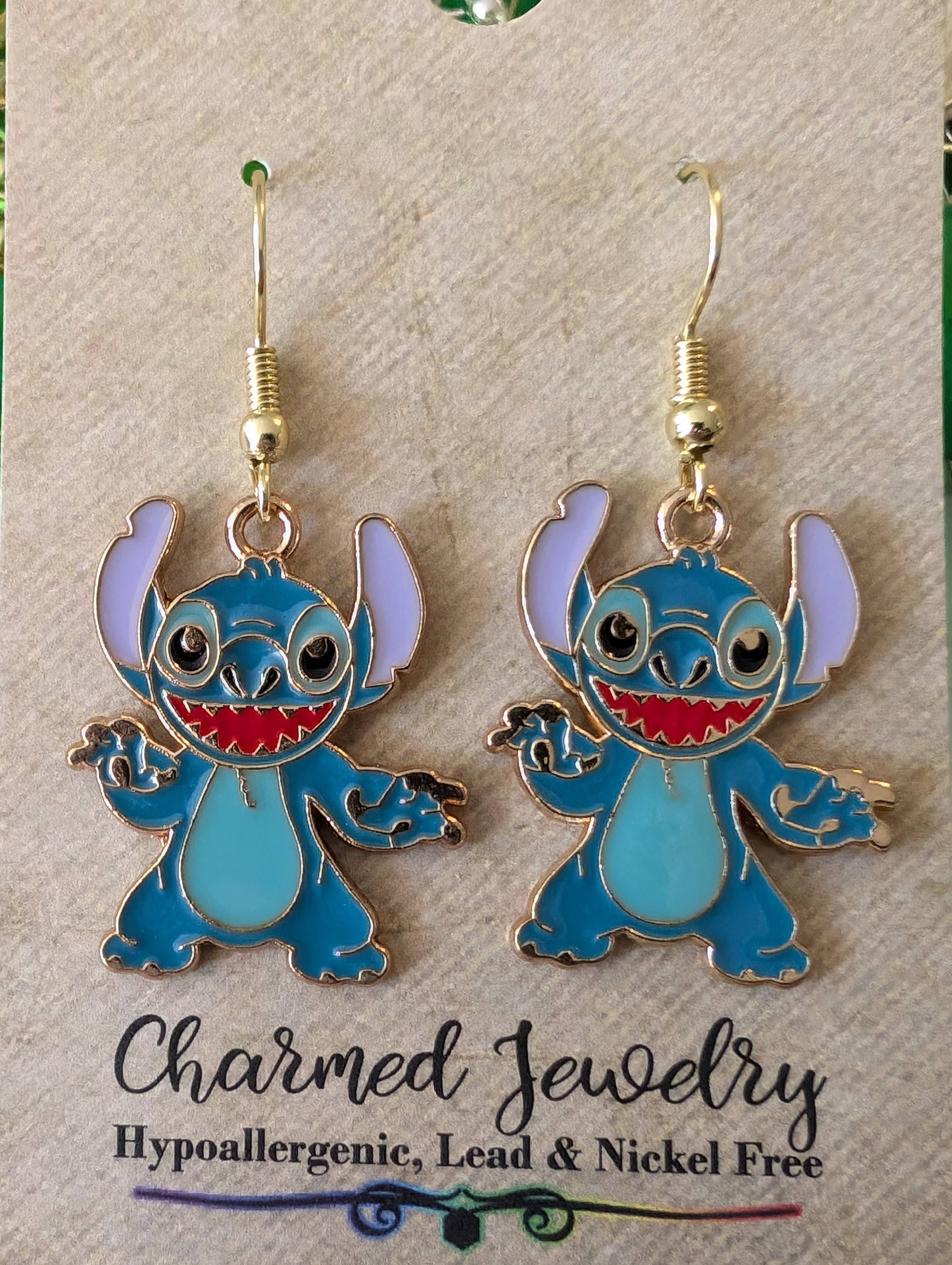 Con-Quest Crafts - Wholesale Dangle Earrings - Inspired by Stitch, Classic Alien Inspired Accessories3