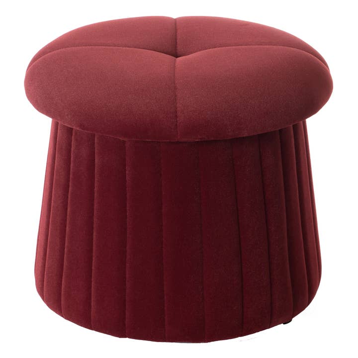Quickway Imports - Wholesale Ottoman - Tufted Velvet Mushroom Shape Storage Ottoman Stool Trunk